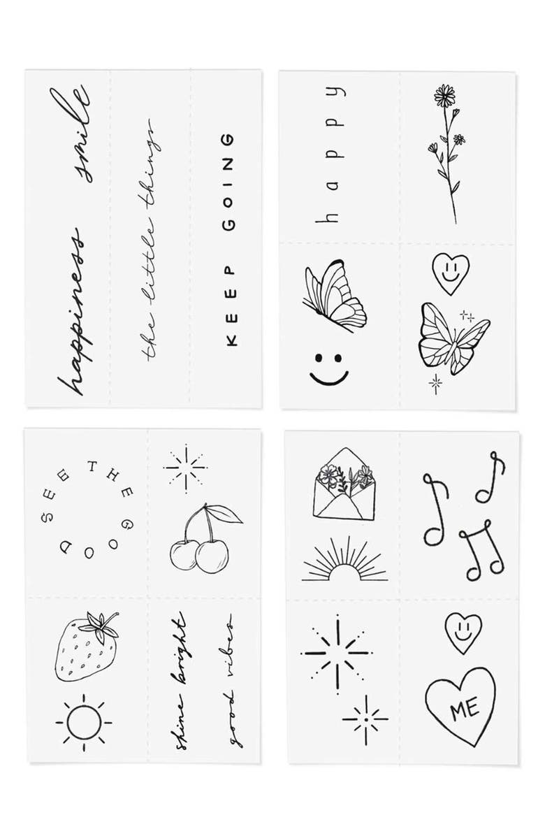 INKED by Dani Feel Good Temporary Tattoos, Alternate, color, Black