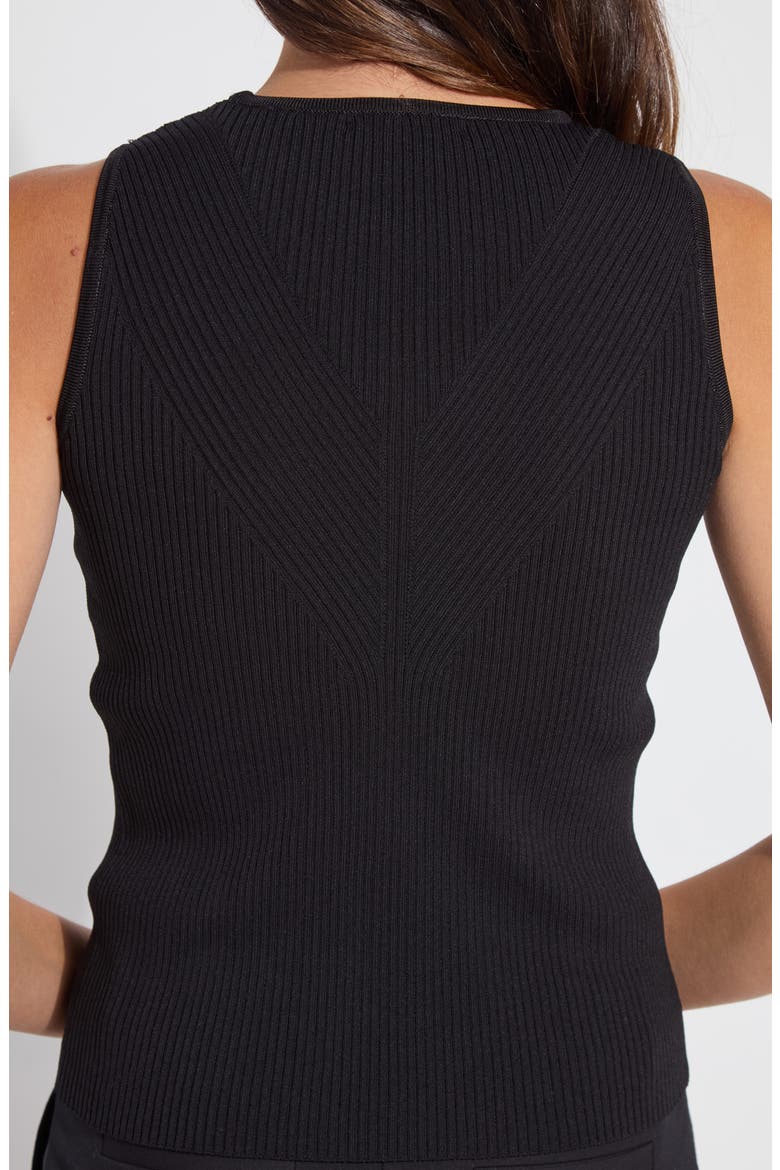 Allegra Rib Knit Tank Top, Alternate, color, BLACK