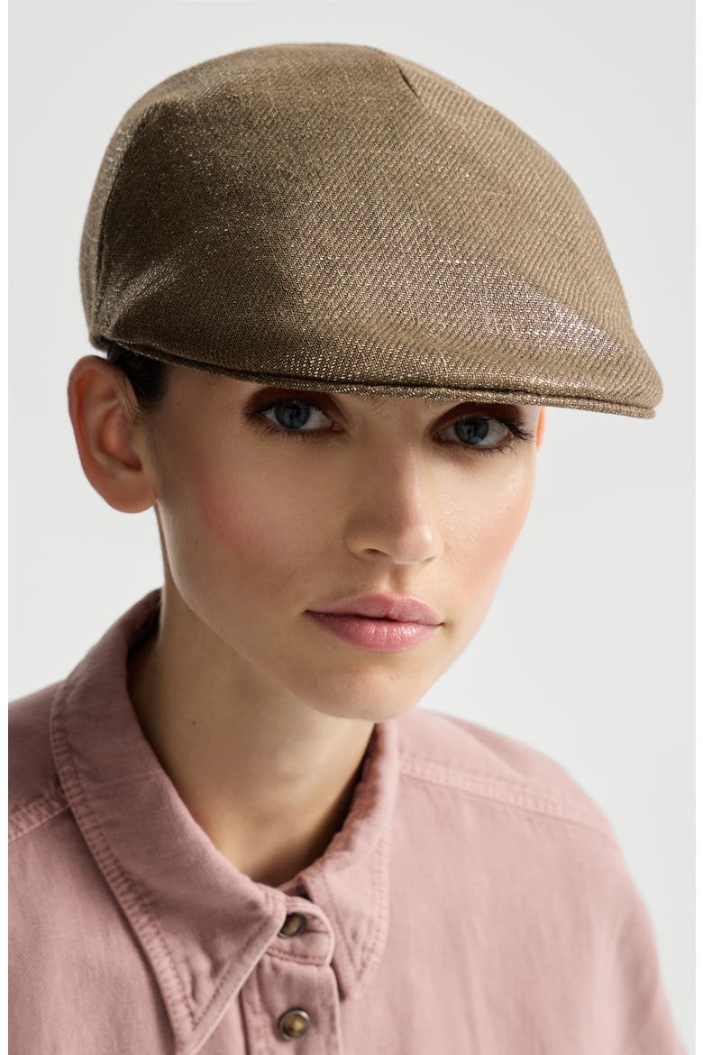 Sparkling flat hat, Alternate, color, Brown