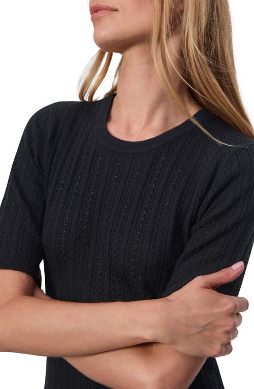 Rag & Bone Tina Short Sleeve Merino Wool Sweater In Black