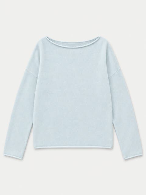 Cashmere Rolled-edge Boat-neck Sweater
