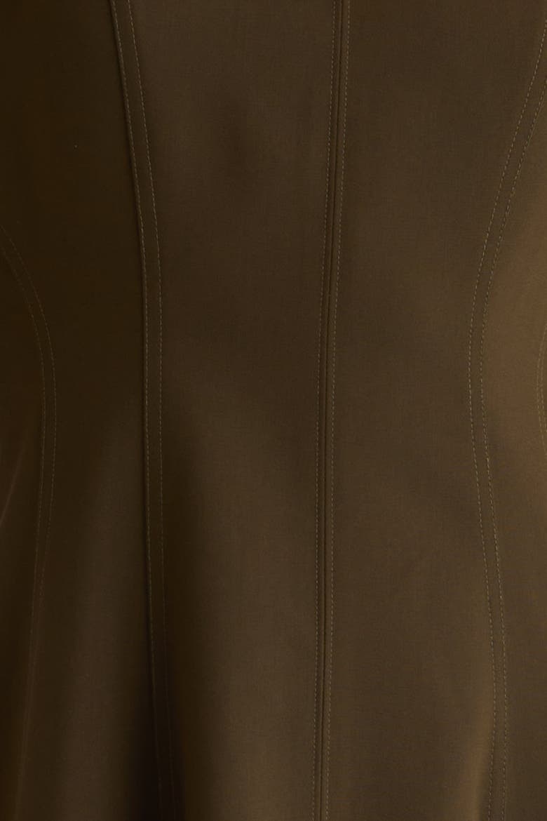 Addison Foldover Scarf-Neck Dress, Alternate, color, Olive Brown
