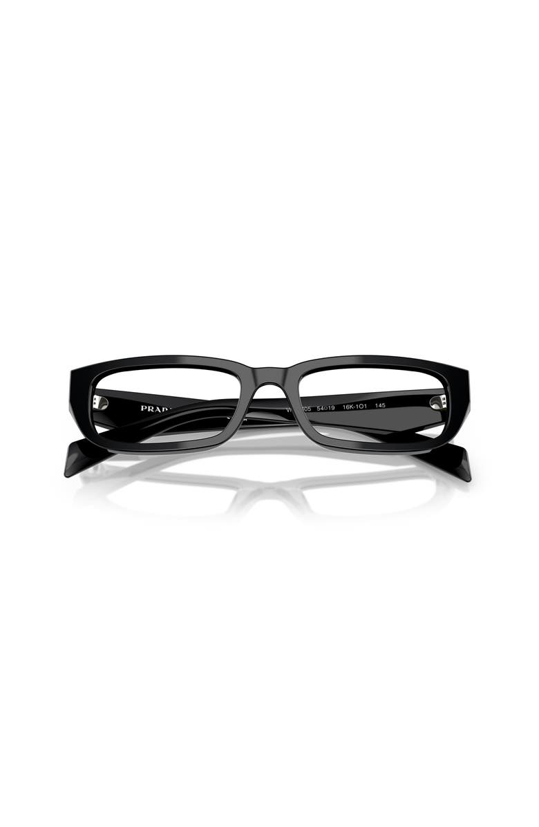 Prada 54mm Rectangle optical glasses, Alternate, color, Black