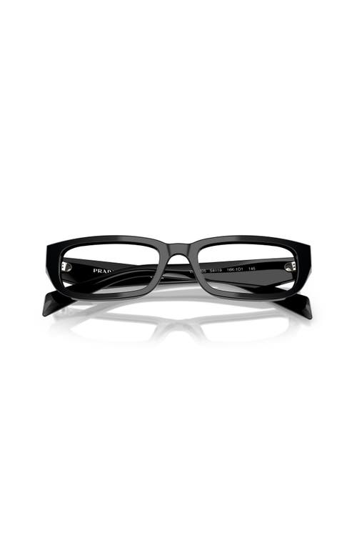 Prada 54mm Rectangle Optical Glasses In Black