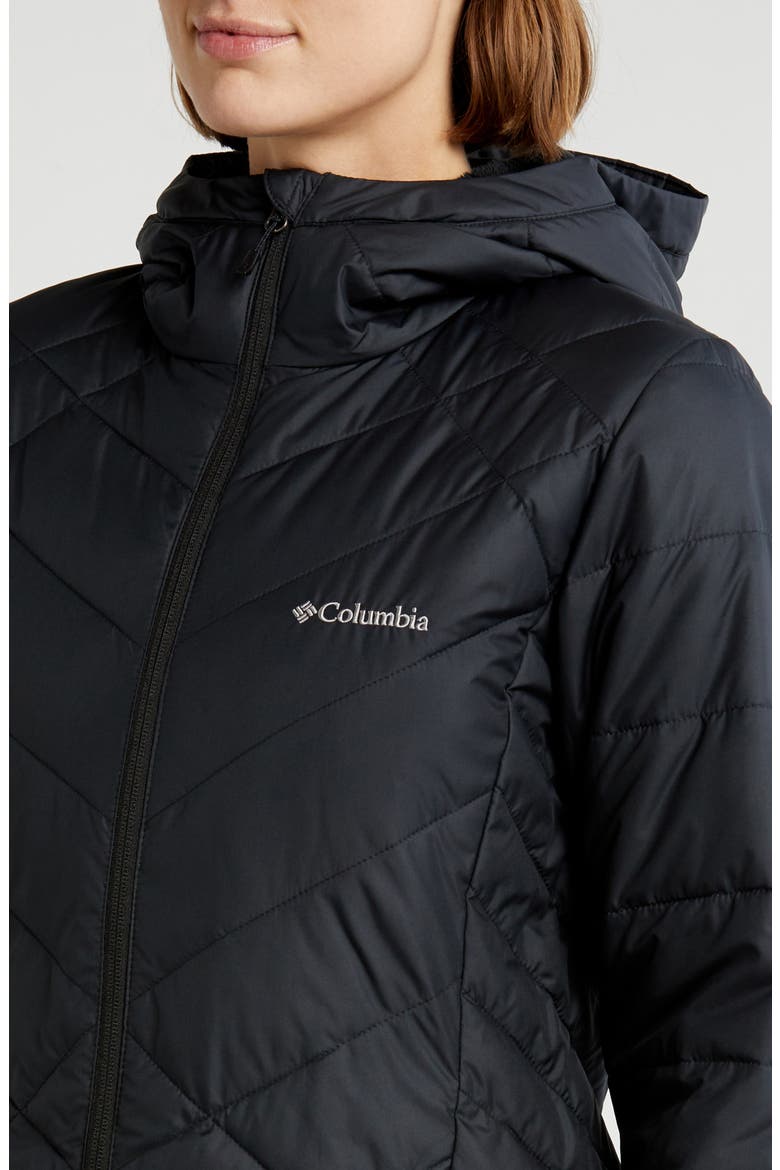 Heavenly Long Water Resistant Insulated Hooded Coat, Alternate, color, BLACK