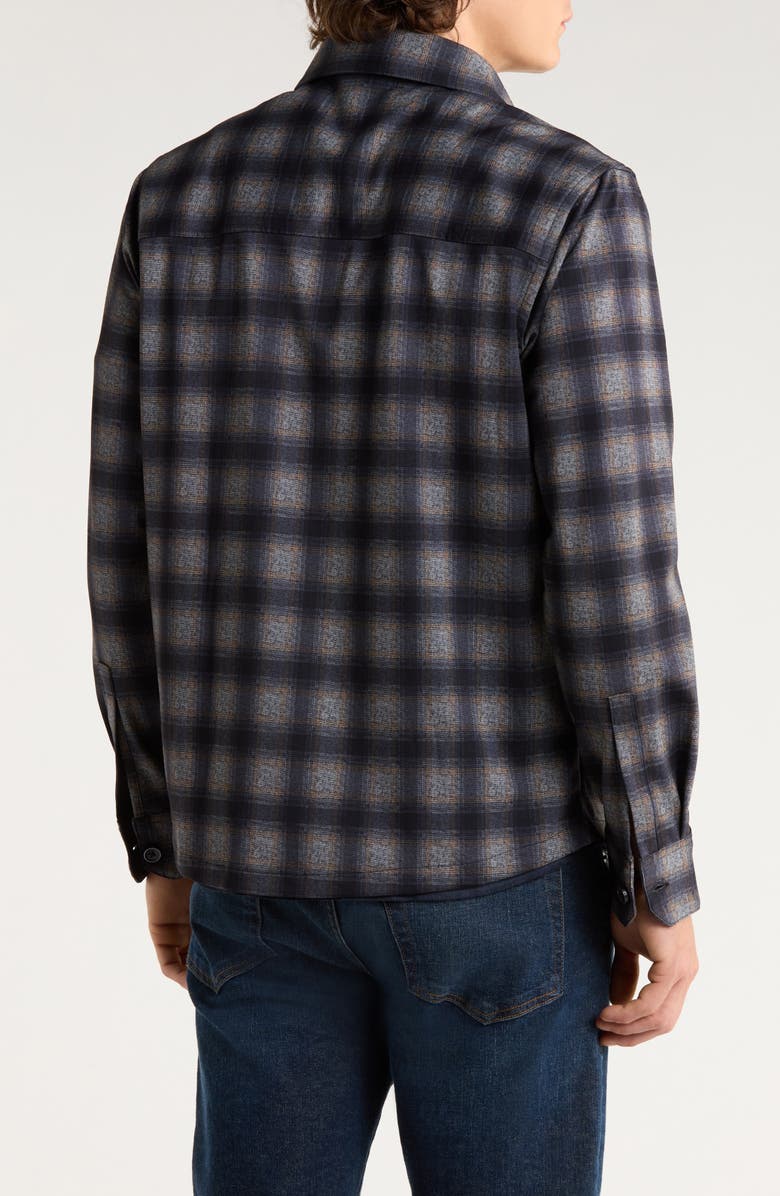Robert Barakett Kaleb Plaid Overshirt, Alternate, color, Navy