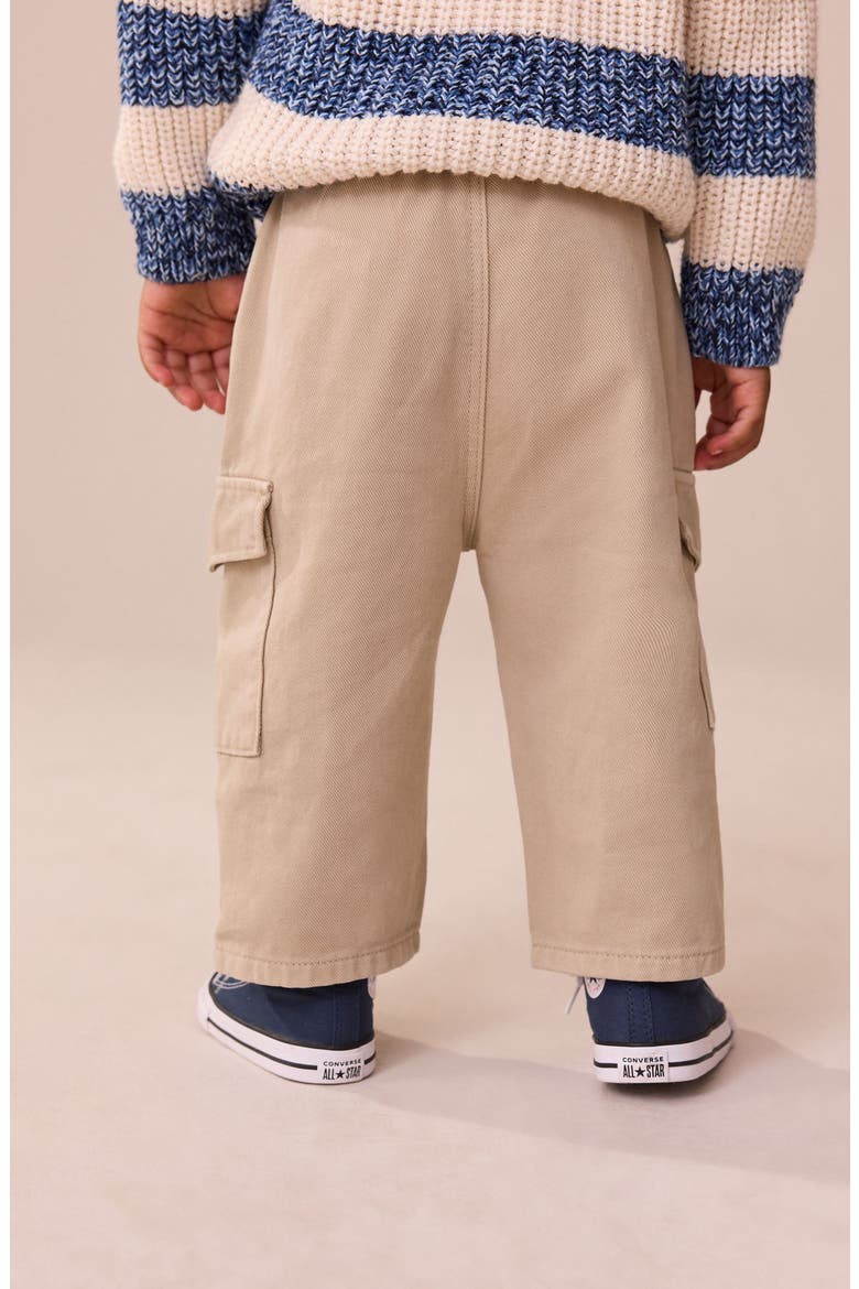 Kids' Baggy Cotton Twill Cargo Pants, Alternate, color, NEUTRAL
