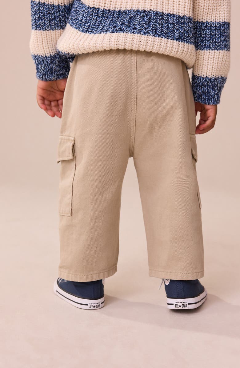 NEXT Kids' Baggy Cotton Twill Cargo Pants, Alternate, color, Neutral