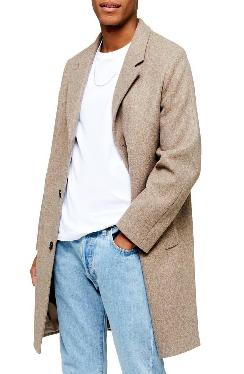 Topman Single Breasted Classic Fit Coat, Main, color, 