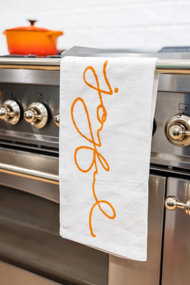Tea Towel Set - Palmetto & Joyful, Alternate, color, Orange