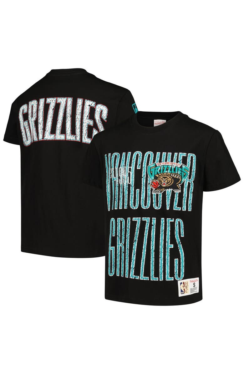 Mitchell & Ness Youth Mitchell & Ness Black Vancouver Grizzlies Hardwood Classics Hometown 2.0 T-Shirt, Alternate, color,