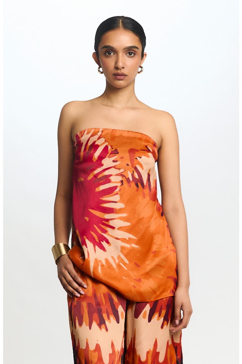 Anais Strapless Top Magma, Alternate, color, Magma Orange