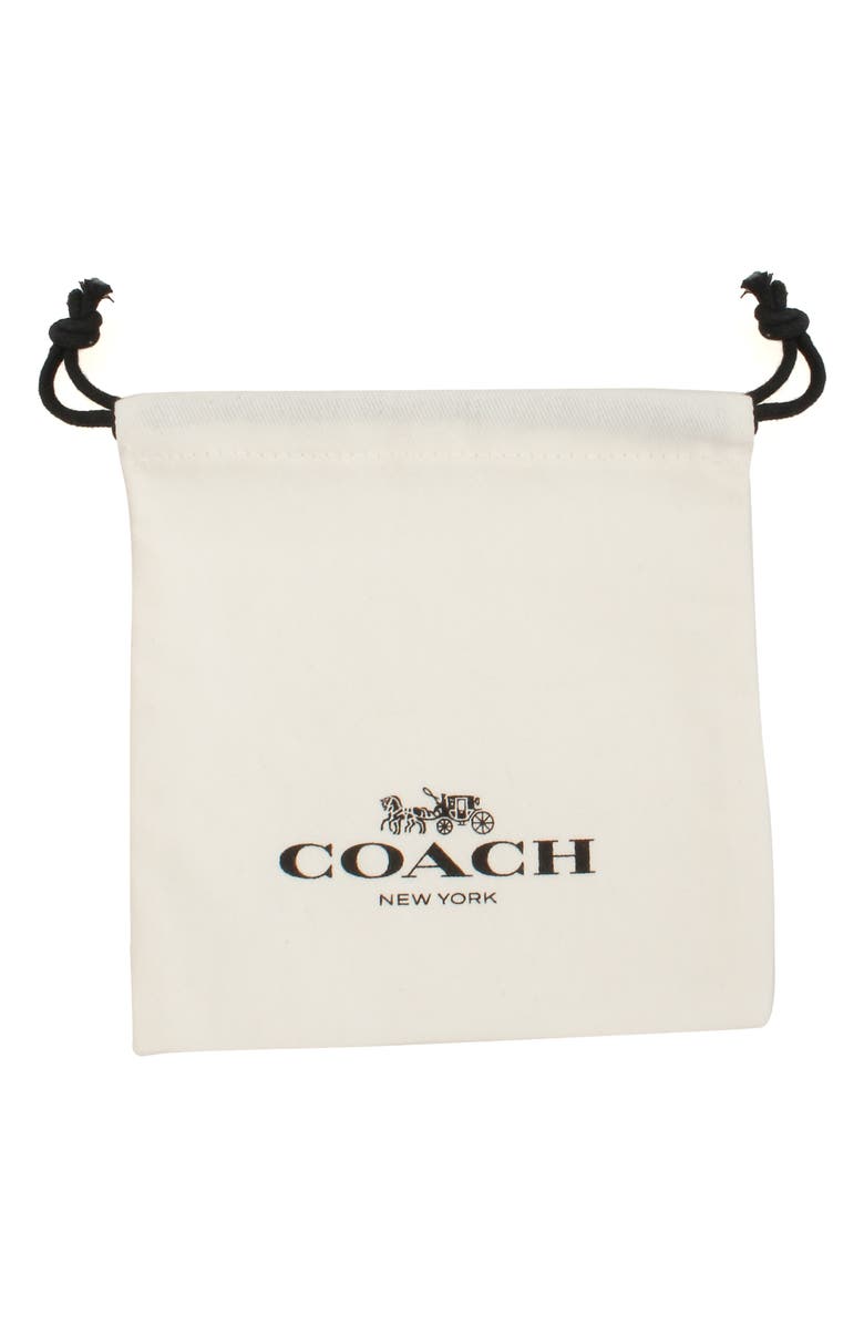 COACH Crystal Heart Huggie Hoop Earrings, Alternate, color, Crystal/Rhodium