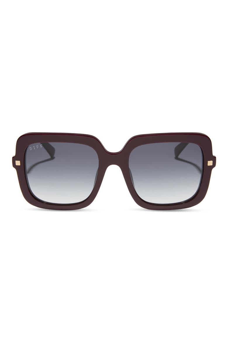 Sandra 54mm Gradient Square Sunglasses, Main, color, DARK CHERRY / GREY GRADIENT