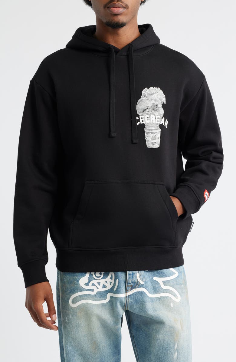 ICECREAM Blanco Graphic Hoodie, Main, color, Black
