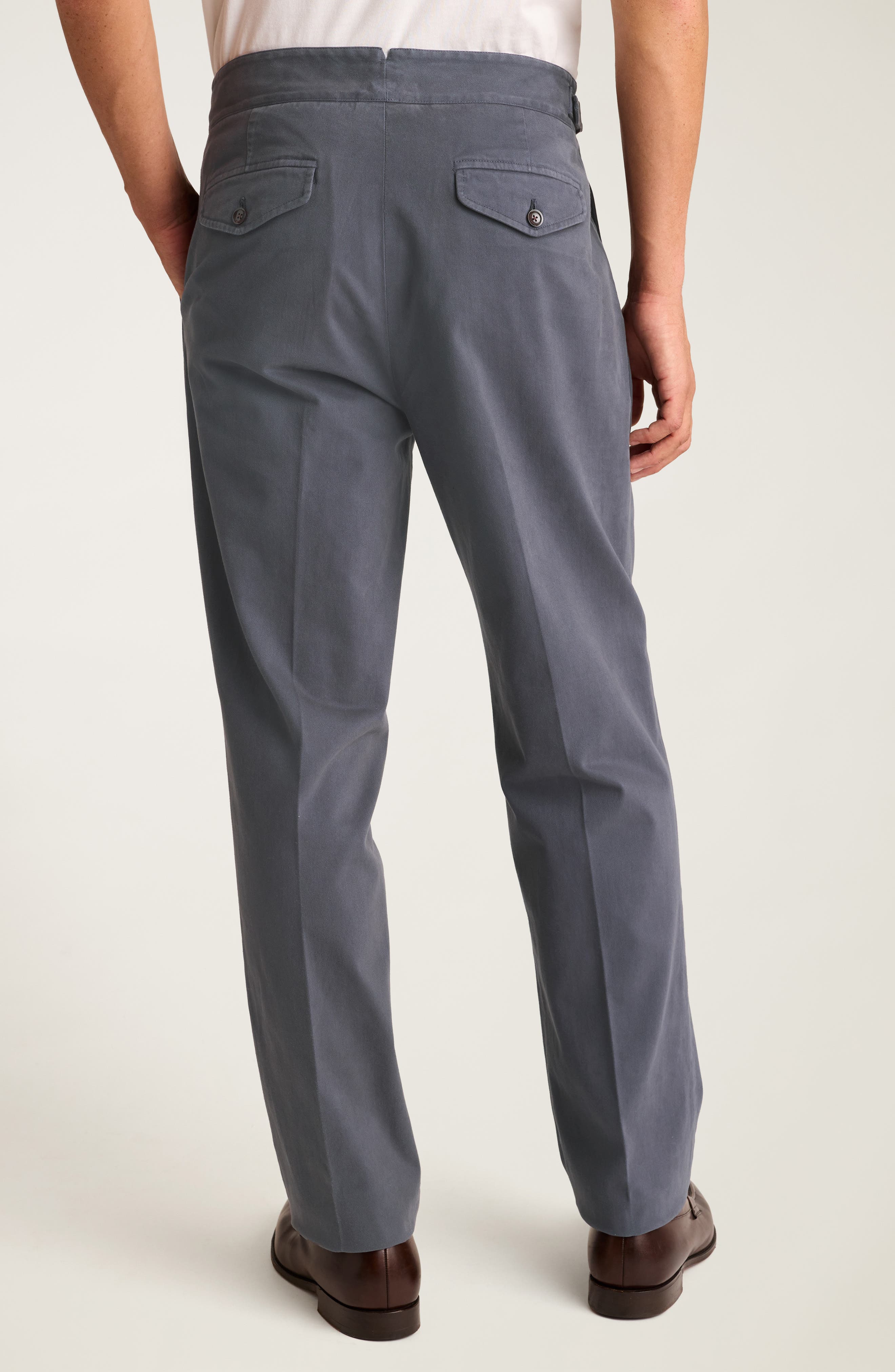 Italian Stretch Cotton Pleat Front Pants - image 2