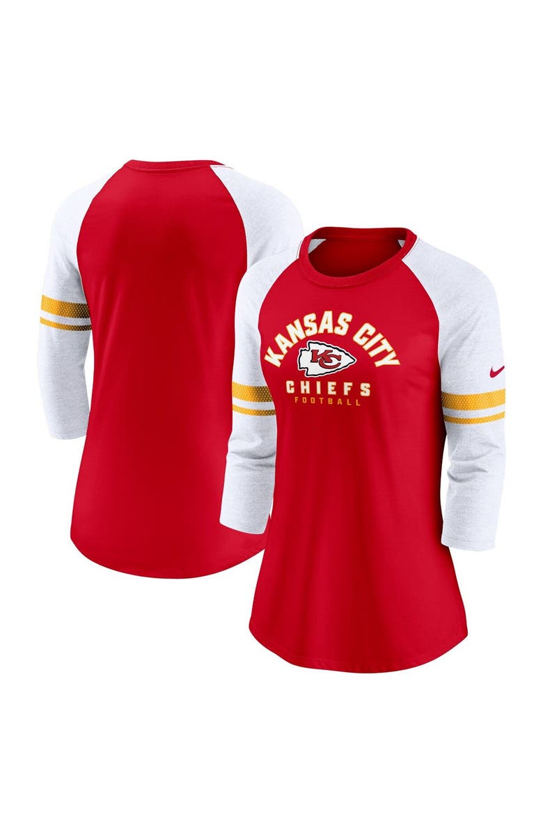 Nike Women's Nike Red Kansas City Chiefs Fashion 3/4-Sleeve Raglan T-Shirt, Alternate, color,