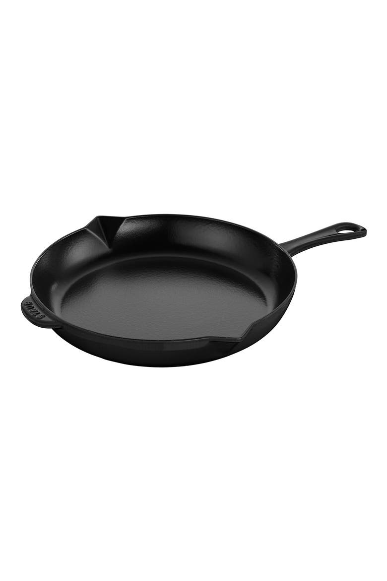 12-Inch Enameled Cast Iron Fry Pan, Main, color, MATTE BLACK