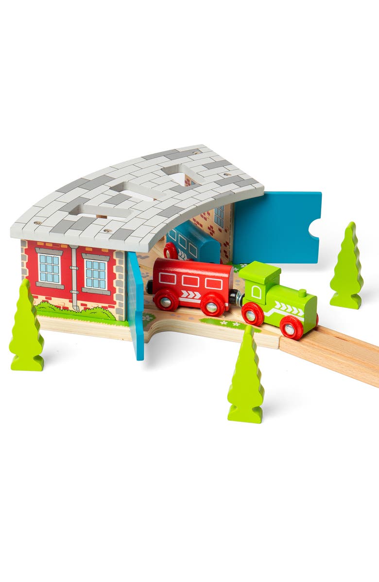 Bigjigs Rail Triple Engine Shed, Alternate, color, Multicoloured