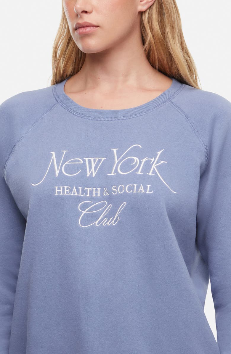 Wildfox Keely NYC Health Embroidered Graphic Sweatshirt, Alternate, color, Blue