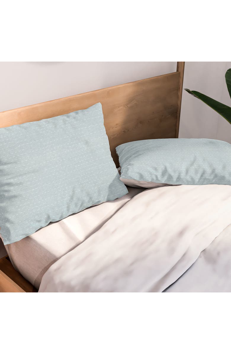 Deny Designs Lad Running Stitch 3-Piece Duvet Set - Queen, Alternate, color, Blue