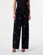 PHILIPP PLEIN Chenille Skater Fit Tracksuit Pants Monogram Strass Women