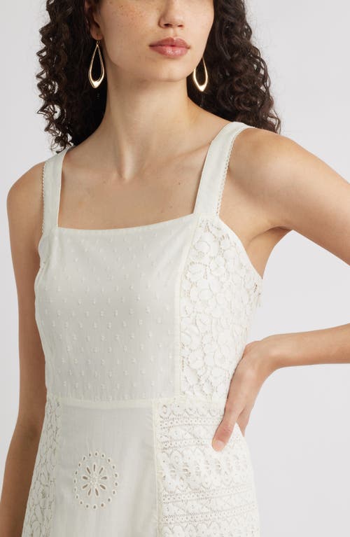 Chelsea28 Sleeveless Embroidered Eyelet Midi Sundress In White