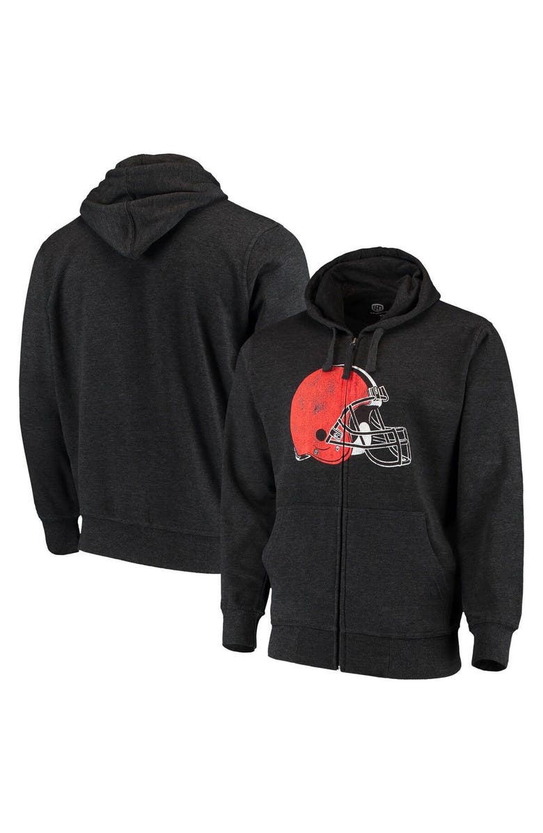 STARTER Men's G-III Sports by Carl Banks Charcoal Cleveland Browns Primary Logo Full-Zip Hoodie, Main, color, Charcoal