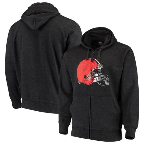Men's G-III Sports by Carl Banks Charcoal Cleveland Browns Primary Logo Full-Zip Hoodie