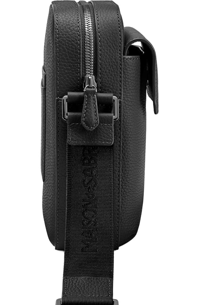 MAISON de SABRÉ Small Leather Messenger Bag, Alternate, color, Black Caviar