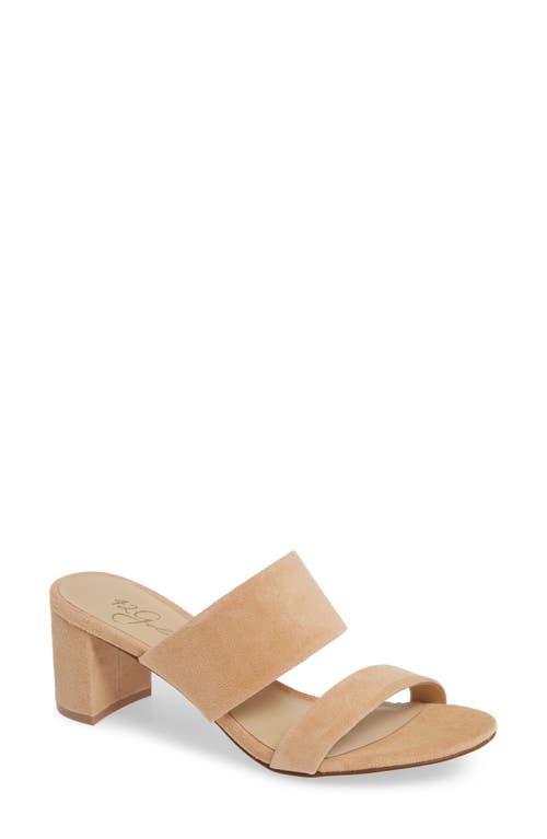 42 Gold Liya Slide Sandal in Sand Suede 