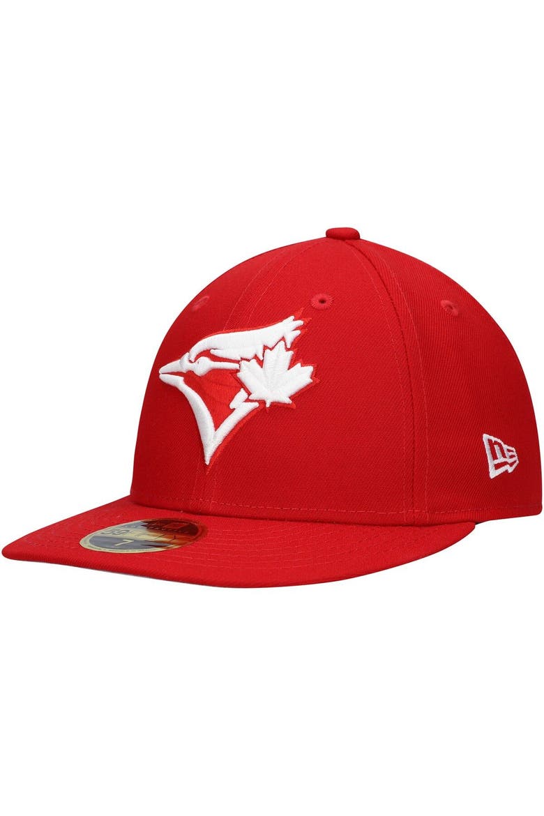 Men's New Era Scarlet Toronto Blue Jays Low Profile 59FIFTY Fitted Hat, Main, color, Scarlet