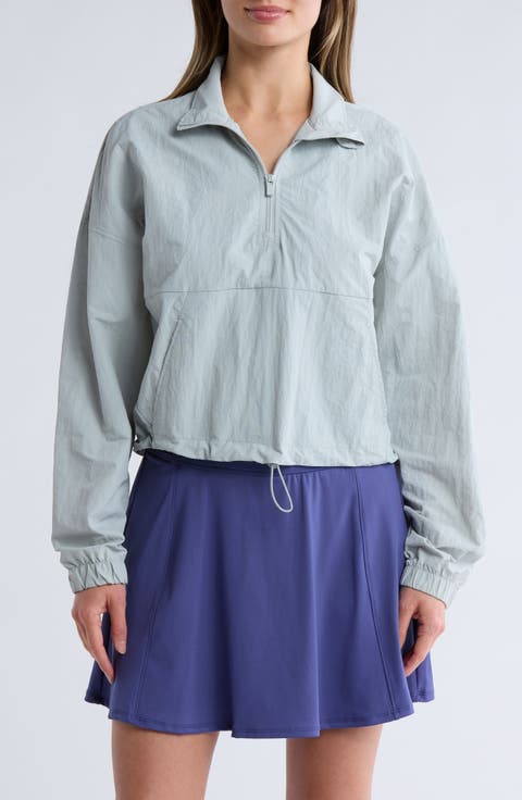 Spring Peak Crop Half Zip Anorak Jacket