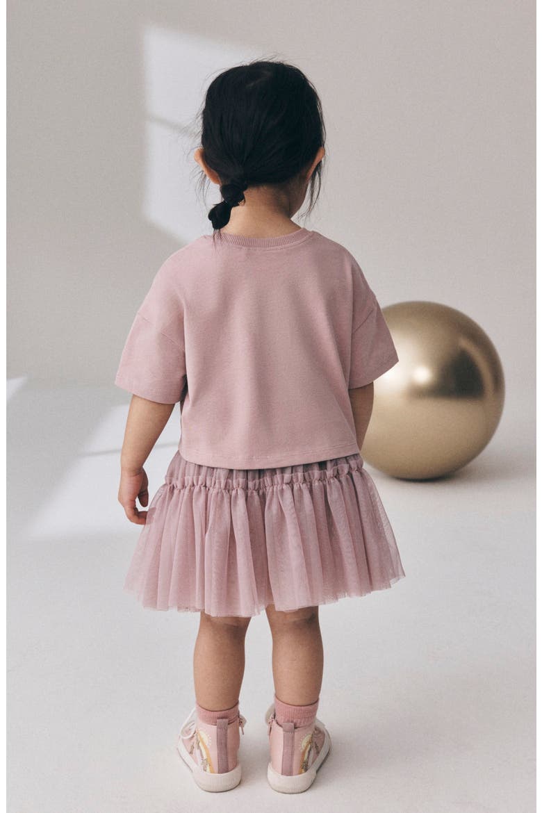 Kids' Bunny Top & Sparkle Skirt Set, Alternate, color, PINK
