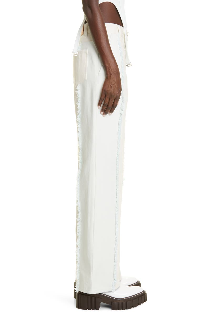 Dion Lee Fringe Trim High Waist Straight Leg Jeans, Alternate, color,