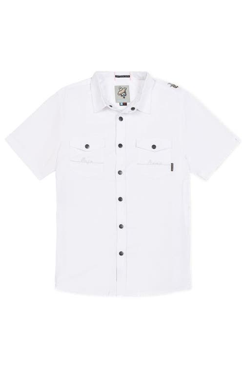 Baja Llama Split Personalities - Snap-Front Western in White 