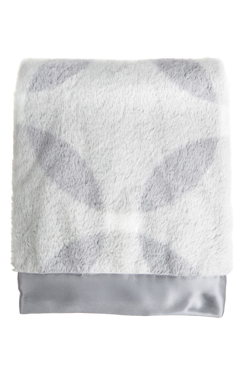 Little Giraffe Luxe Whirl Baby Blanket, Alternate, color, Silver