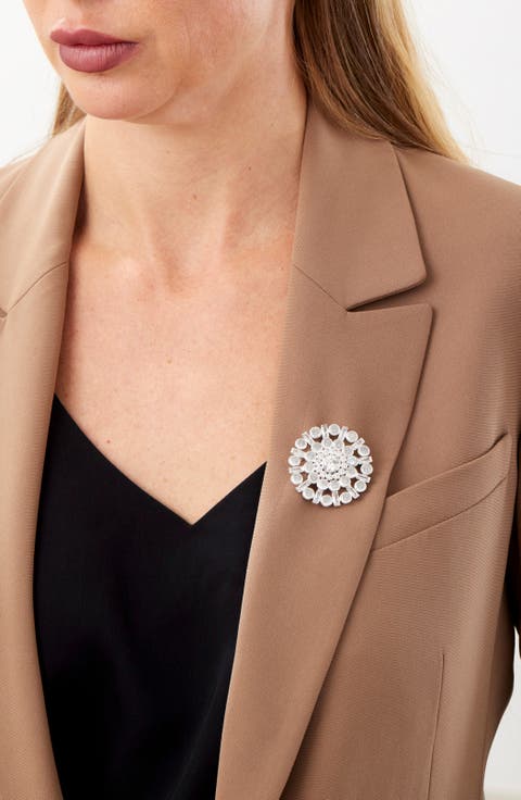 Cubic Zirconia Sunburst Pin