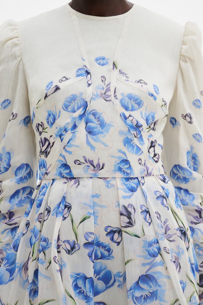 Leoni Silk Blend Mini Dress, Alternate, color, Tulip Blue