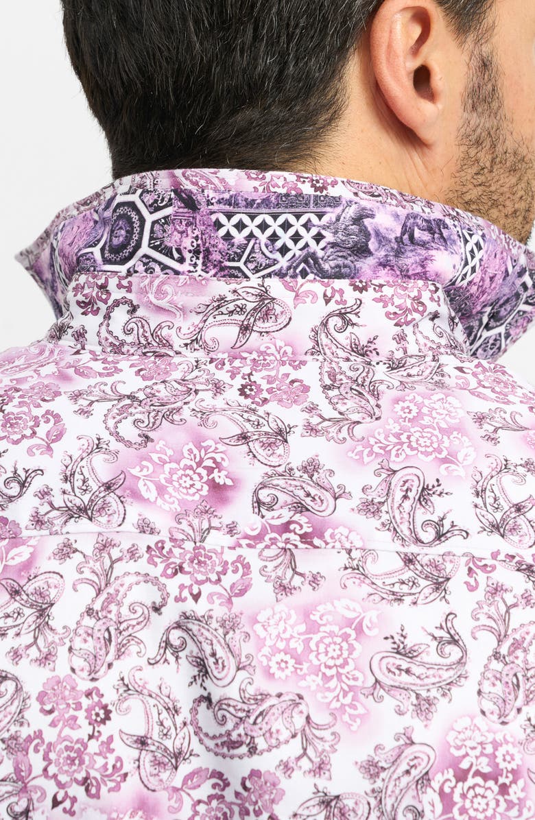 Robert Graham Downing Long Sleeve Button-Up Shirt, Alternate, color, Berry