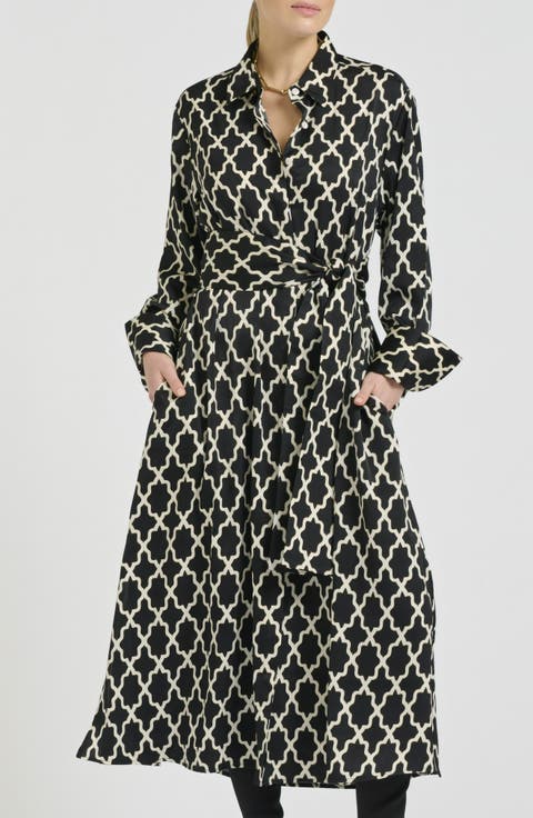 Amelie Print Cotton Shirtdress