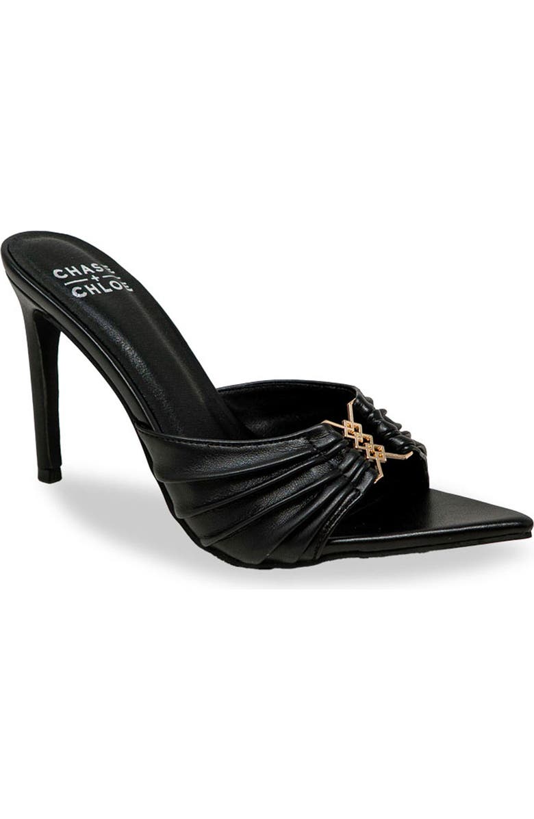 CHASE AND CHLOE Stiletto Mule Sandal, Main, color, Black