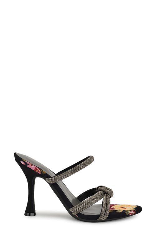 Nine West Unela Crystal Embellished Strap Sandal In Black