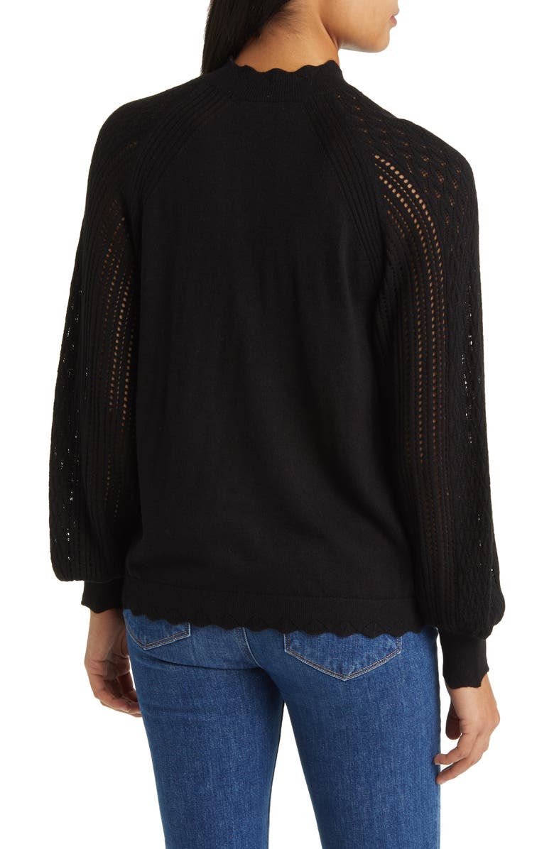 Wit & Wisdom Scallop Mock Neck Sweater, Alternate, color, 