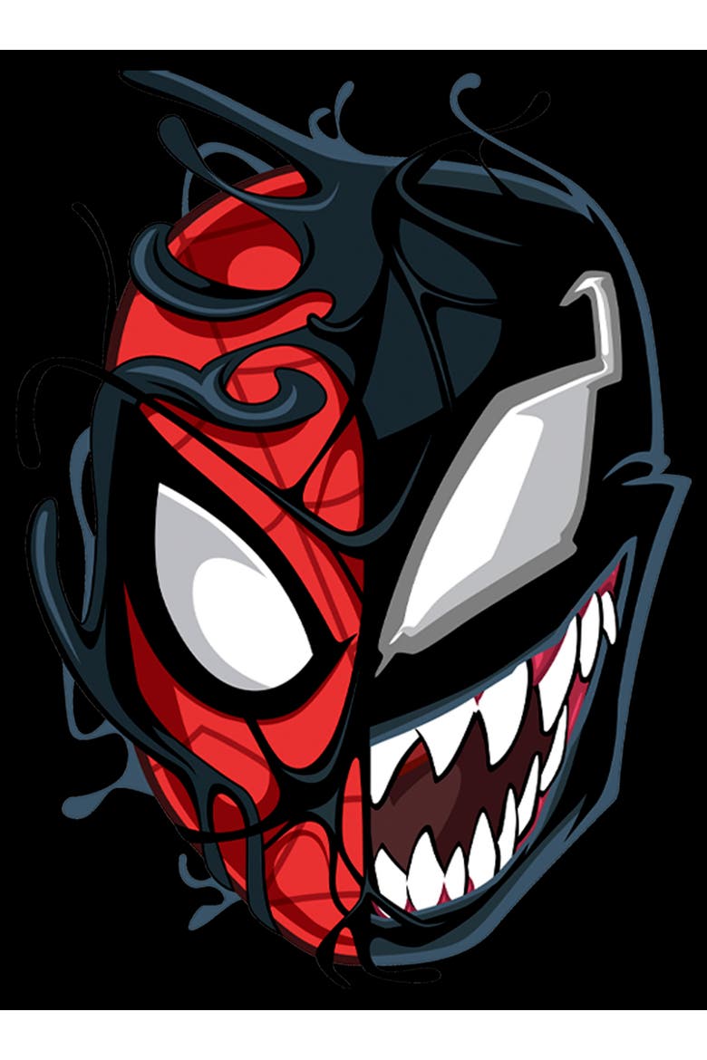 Boy's Marvel Spider-Man Venom Mask Split  Graphic T-Shirt, Alternate, color, Black