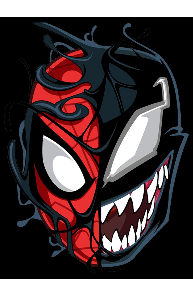 Marvel Boy's Marvel Spider-Man Venom Mask Split  Graphic T-Shirt, Alternate, color, Black