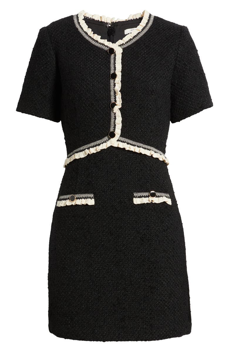 ZOE AND CLAIRE Lace Trim Tweed Minidress, Alternate, color,