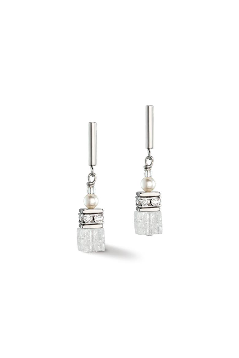 Geocube® Precious Fusion Pearls Earrings, Alternate, color, White