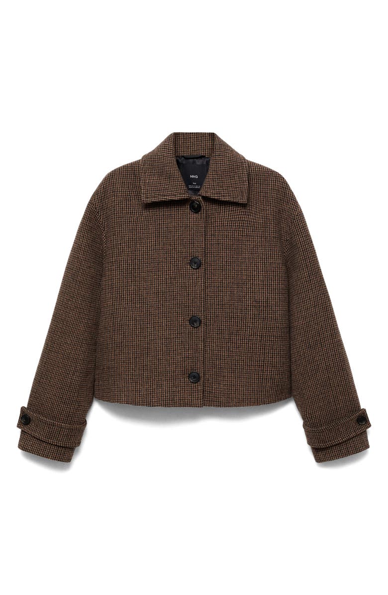 MANGO Micro Houndstooth Check Wool Blend Jacket, Alternate, color, 
