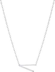 Alex and Ani Silver Elongated Initial Pendant Necklace